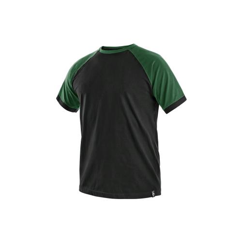 Tričko CXS OLIVER, krátký rukáv, černo-zelené, vel. S