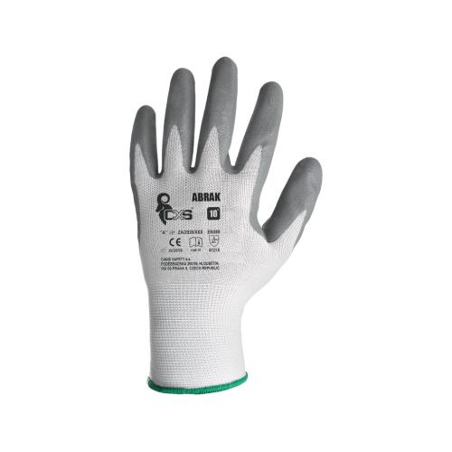 Povrstvené rukavice ABRAK, bílo-šedé
