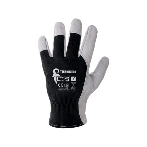 Kombinované rukavice TECHNIK ECO, černo-bílé