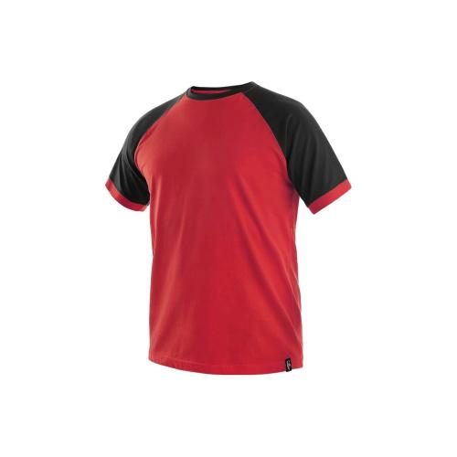 Tričko CXS OLIVER, krátký rukáv, červeno-černé, vel. M