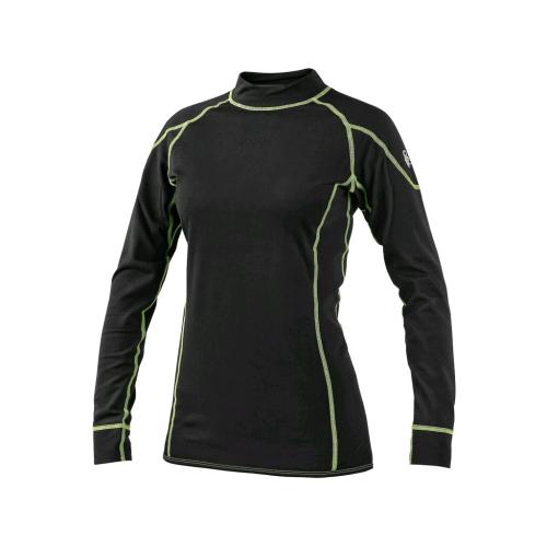 Tričko REWARD, funkční, dlouhý rukáv, dámské, černo-zelené, vel. 2XL