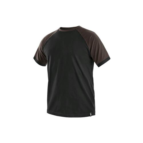 Tričko CXS OLIVER, krátký rukáv, černo-hnědé, vel. XL