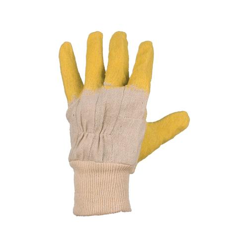 Povrstvené rukavice DETA, bílo-žluté, vel. 10