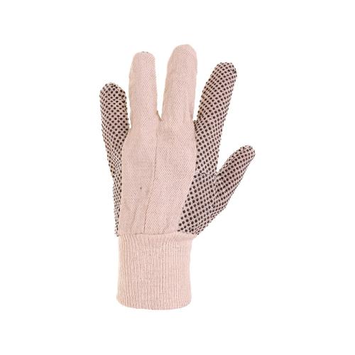 Textilní rukavice GABO, s PVC terčíky, bílé, vel. 10