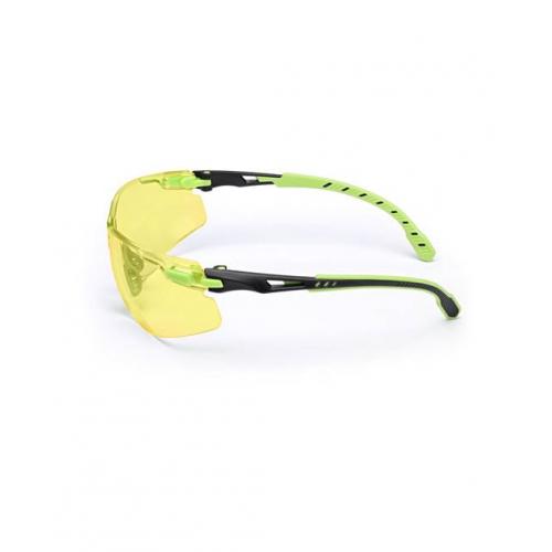 S1203SGAF-EU, Žluté polykarb. brýle Solus Scotchgard AF (zeleno-černé)