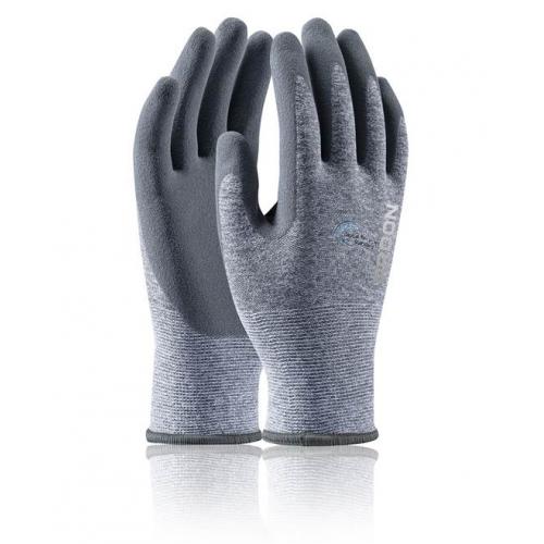 Máčené rukavice ARDON®NATURE TOUCH 07/S - s prodejní etiketou - melange šedá 07-SPE