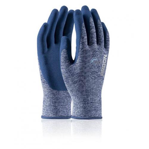 Máčené rukavice ARDON®NATURE TOUCH 07/S - s prodejní etiketou - melange modrá 07-SPE