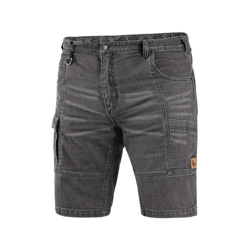 Kraťasy jeans CXS MURET, pánské, šedo-černá, vel. 48