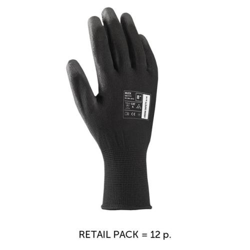 Máčené rukavice ARDONSAFETY/BUCK BLACK 09/L - maloobchodní balení 12 párů - černá 10