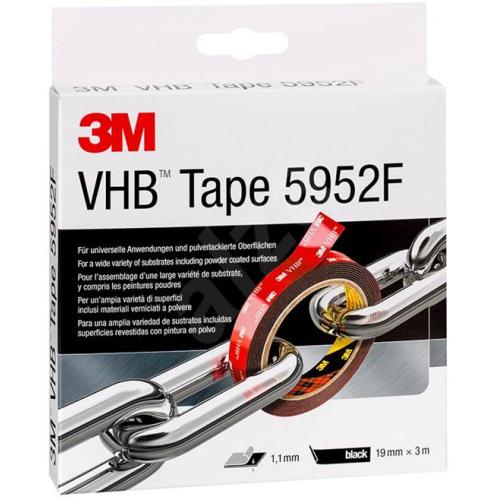 3M™ VHB™ oboustranně silně lepicí akrylová páska 5952F, černá, 19 mm x 3 m