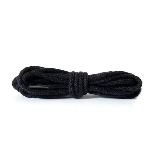 Bavlněné tkaničky, kulaté, černé, 100 cm